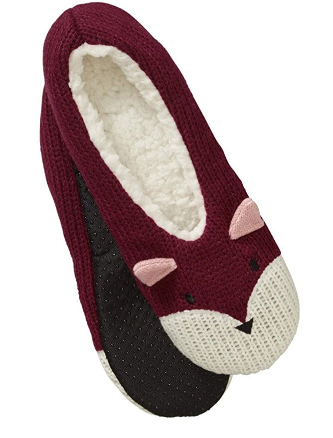 No Boundaries Women's Fox Knit Pull-On Slipper Socks - ADDROS.COM